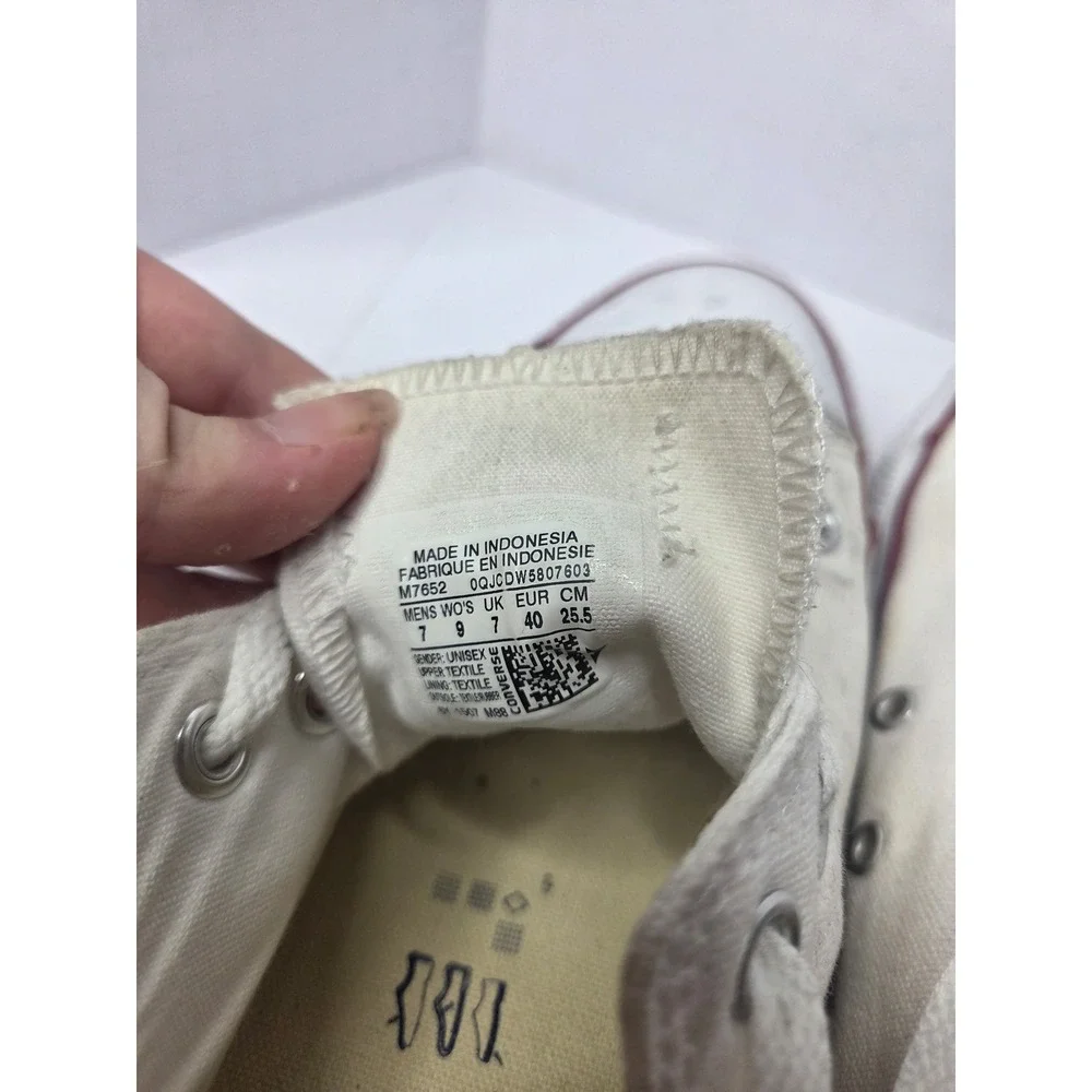 Converse Chuck Taylor All Star Low Top Optical White Canvas Sneakers M7652 Men 7 - Picture 5 of 6